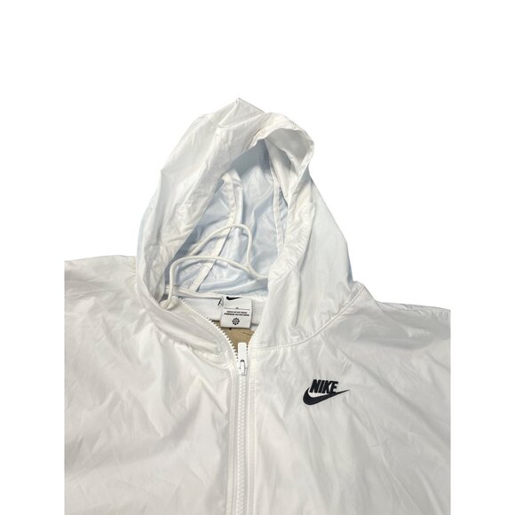 Nike Womans White Hooded Windbreaker Light Rain Jacket SZ 3X SKU 9454 - Picture 2 of 11